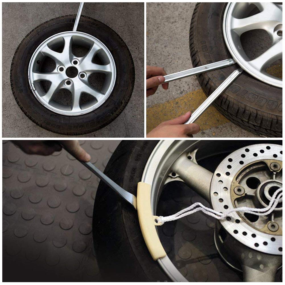 OctBird 3 Pezzi Leva per Pneumatici, 30 cm Leve Smontagomme Moto, Cacciagomme Super Resistente Spessore 6mm, Leve per Pneumatici in Acciaio per Moto Bicicletta Auto Scooter (Argento)
