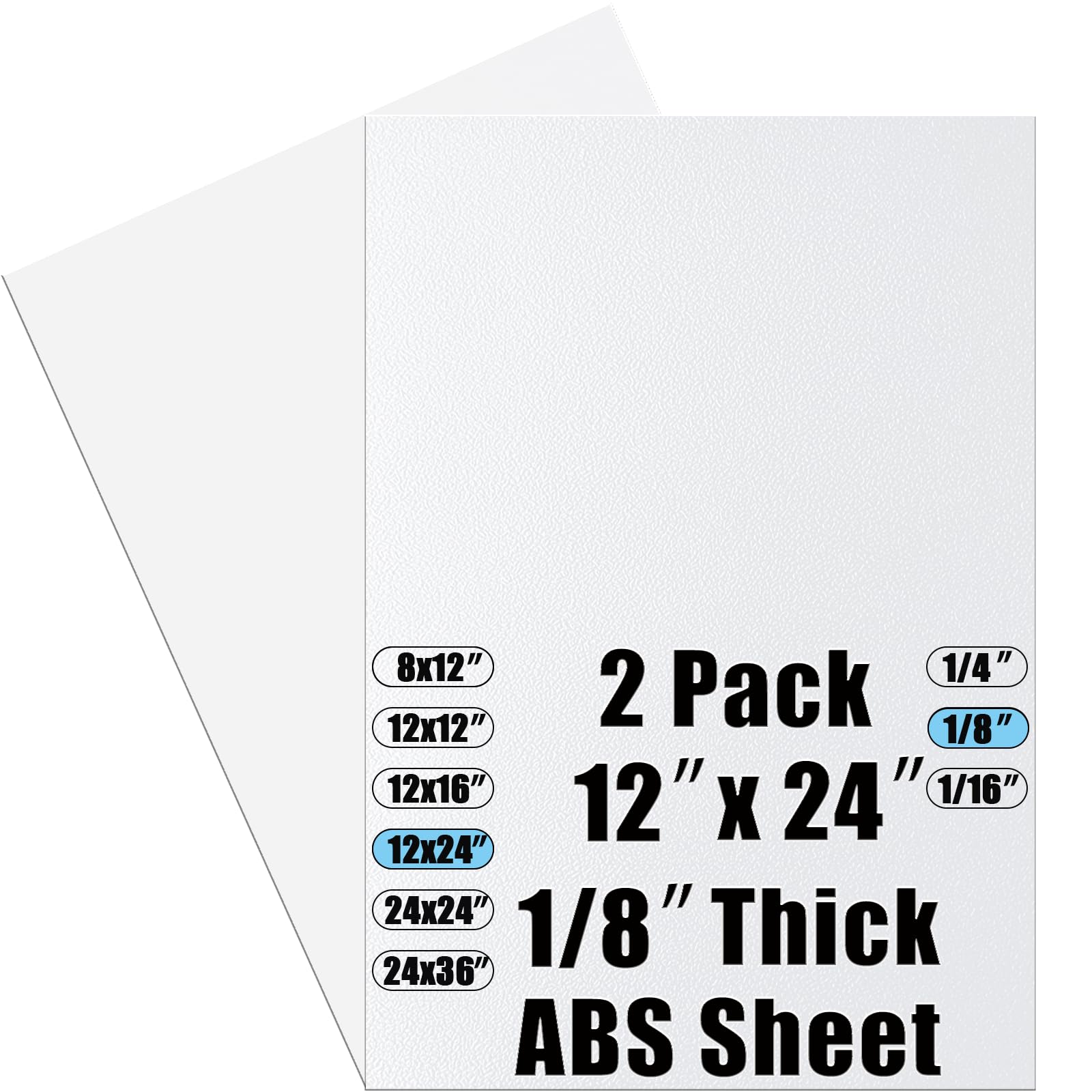 Thermoform ABS Sheets - 2 Pack, 1/8" Thick -10