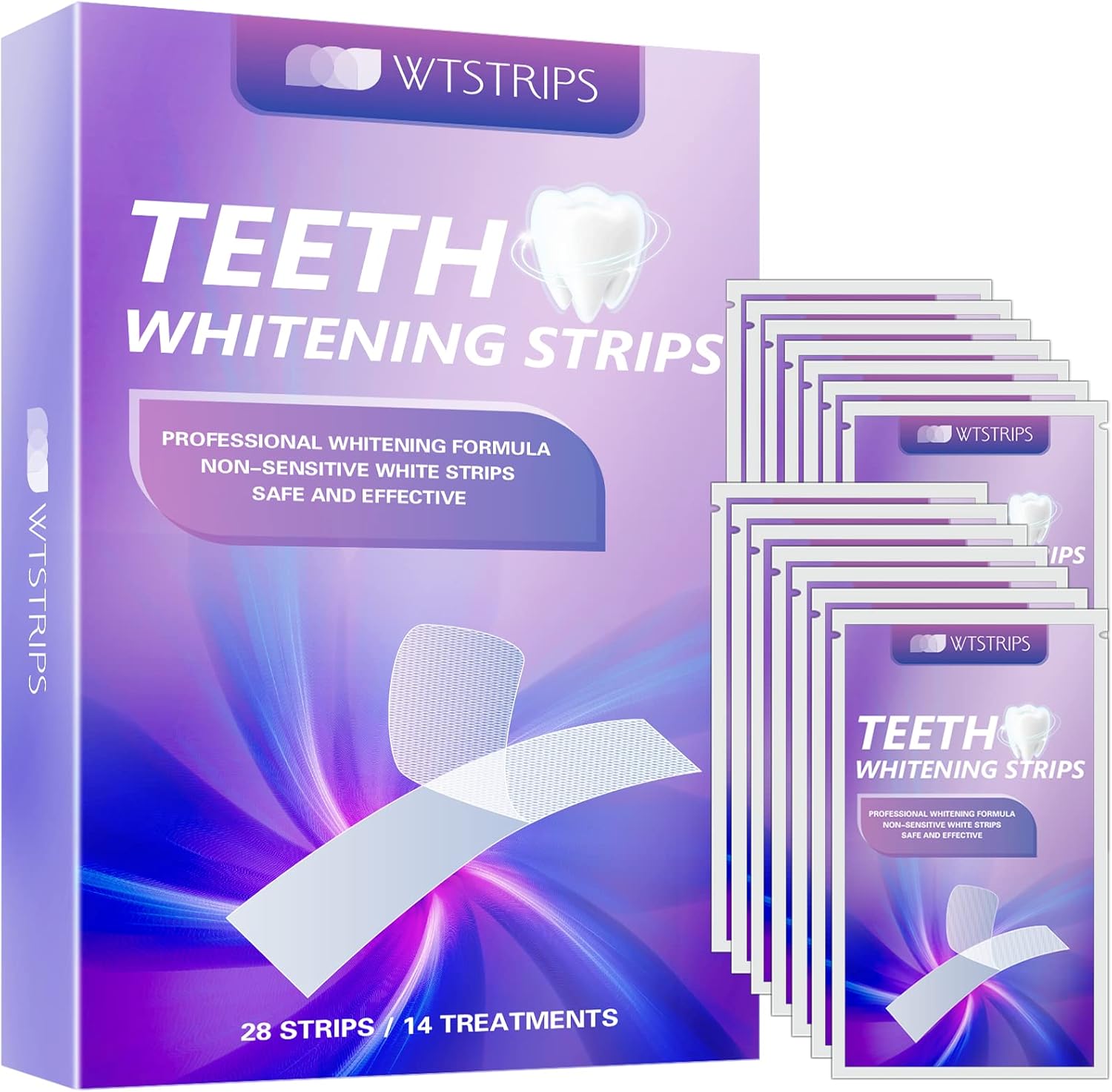 Teeth Whitening Strips Non Sensitive White Strips, Non Slip Teeth Whitening Kit