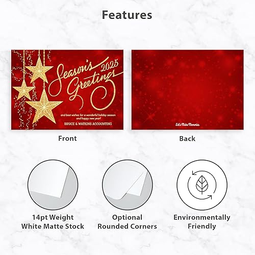 Miniatura 4 de Let's Make Memories Starlight Starbright - Tarjeta de vacaciones de negocios personalizada de 5 x 7 pulgadas, calidad premium (tarjetas de Navidad