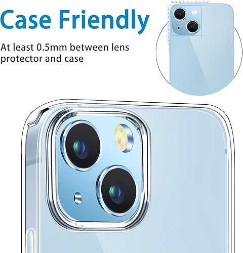 Miniatura 6 de Hsefo Compatible con iPhone 15 y 15 Plus, protector de lente de cámara de vidrio templado antiarañazos, protector de pantalla de metal para cámara,