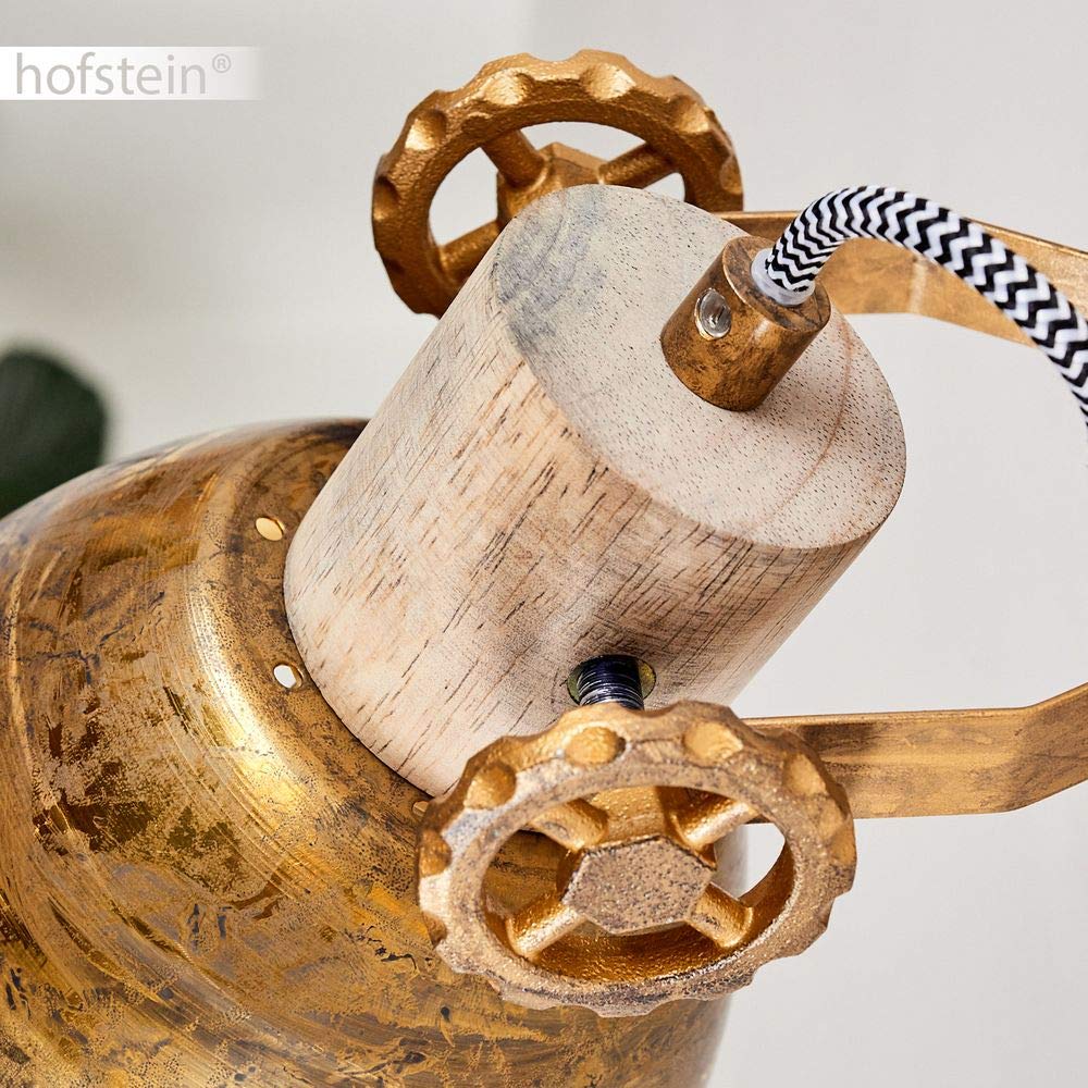 Applique Orny en bois et métal aspect bronze ancien, spot mural pivotant de style rétro-industriel, idéal dans un salon vintage, pour 1 ampoule E27, ampoule(s) non incluse(s)