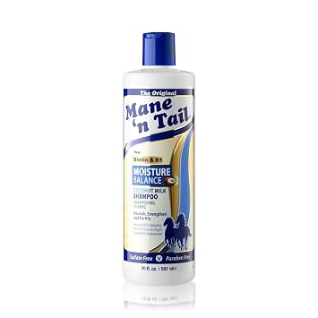 Mane n Tail Moisture Balance Shampoo with Coconut Milk & Biotin 20 Oz | Sulfate-Free, Paraben-Free, Vegan Formula for Healthy Hair & Scalp