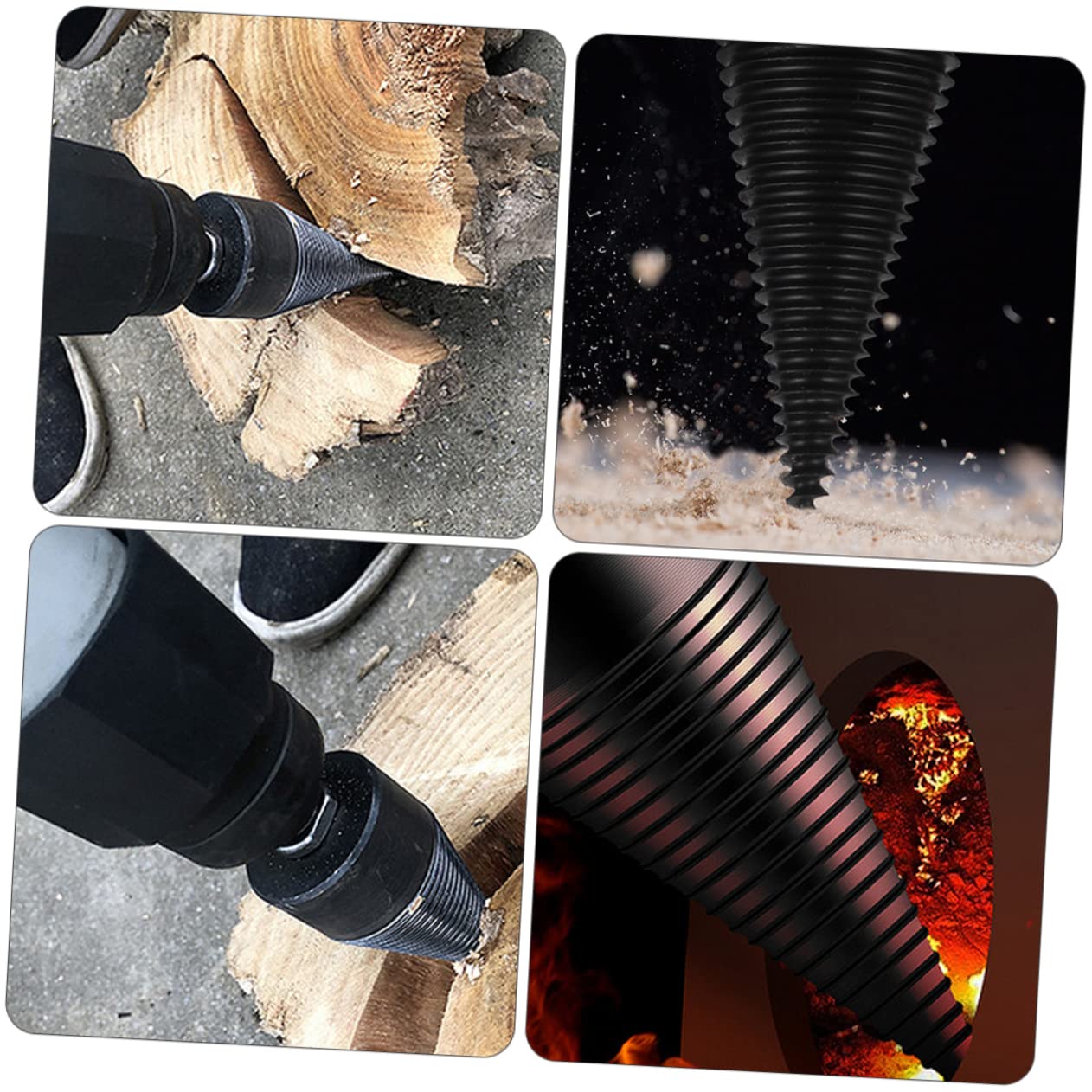 DOITOOL Punta Spaccalegna per Trapano in Acciaio, 50mm, Scanalatura Antiscivolo, per Legna da Ardere, Quercia e Noce, Aumenta L'efficienza