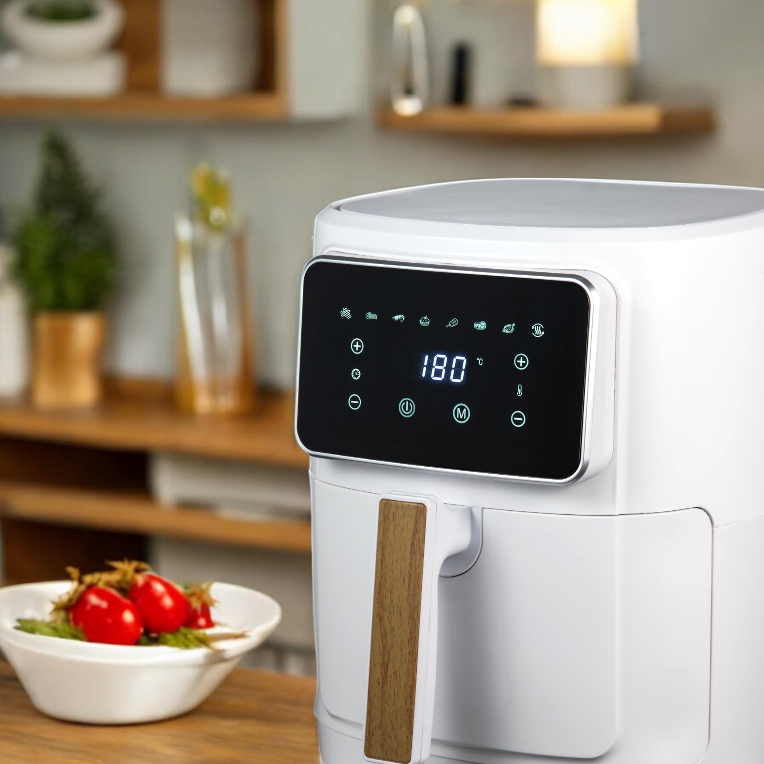 Bergner CHARCOAL Freidora de aire 1800W 6.9L 8 programas de cocción, con Revestimiento Cerámico - Temporizador hasta 30 min