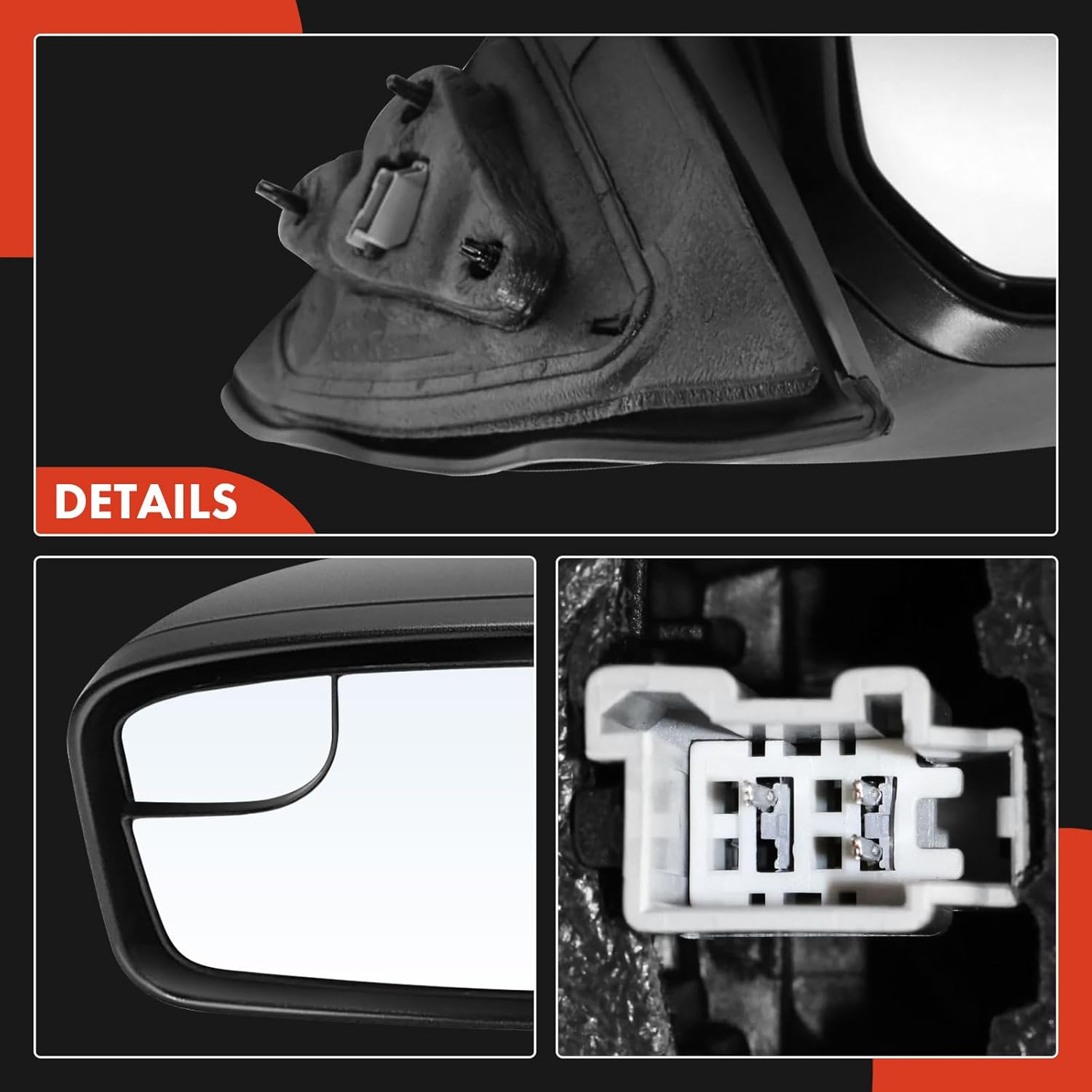 A-Premium Driver Side Power Door Mirror - Compatible with Ford Fusion 2011-2012 & Mercury Milan 2011 - Non-Heated, Non-Folding, Black Texture Outside Rear View Mirror w/Blind Spot Glass