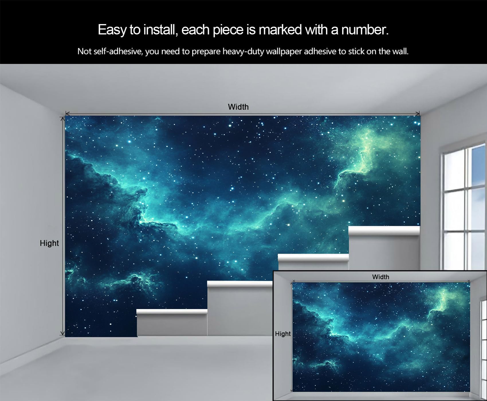 Milky Way Wandbild Kosmischer Nebel Tapete Weltraum Wandbild Riesiges Home Wohnzimmer Esszimmer Wanddekoration Poster (nicht selbstklebend)