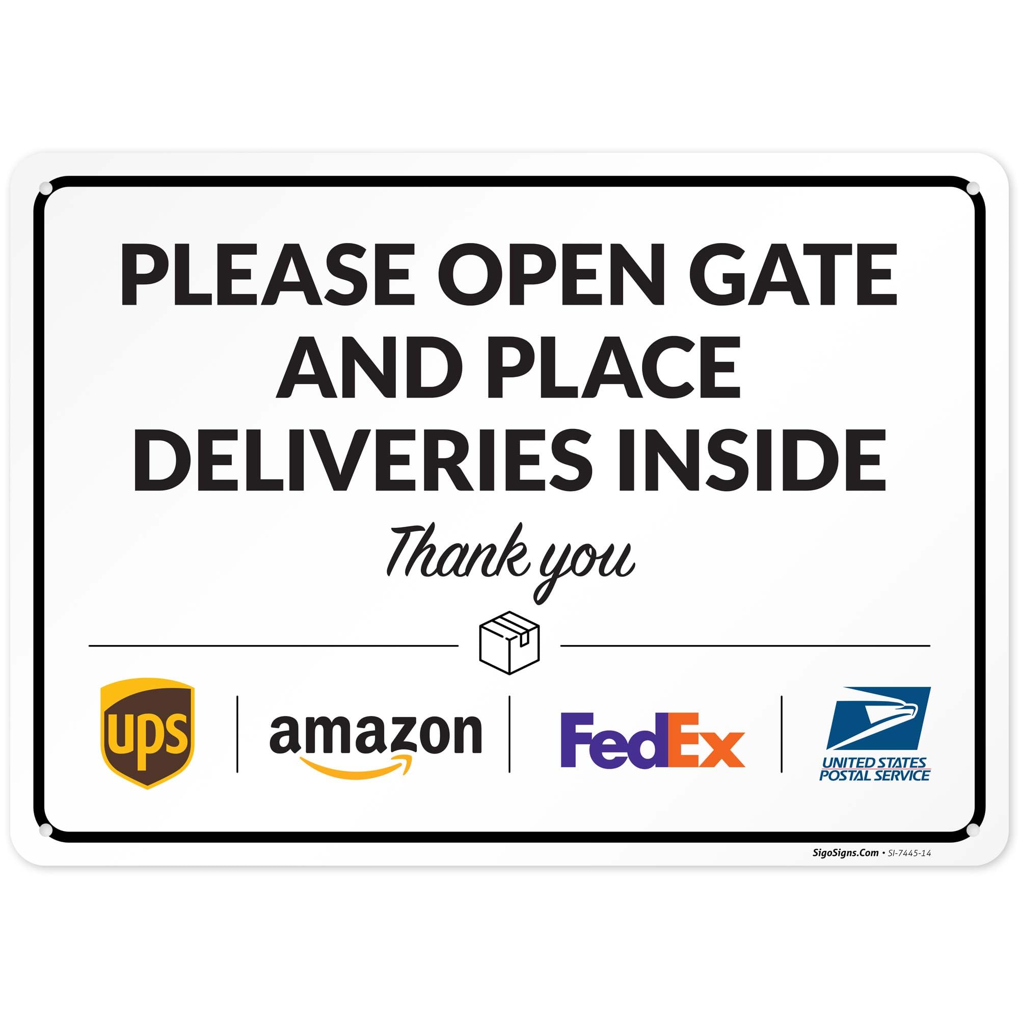 Package Delivery Sign, Delivery Instructions Open Gate and Leave Delivery