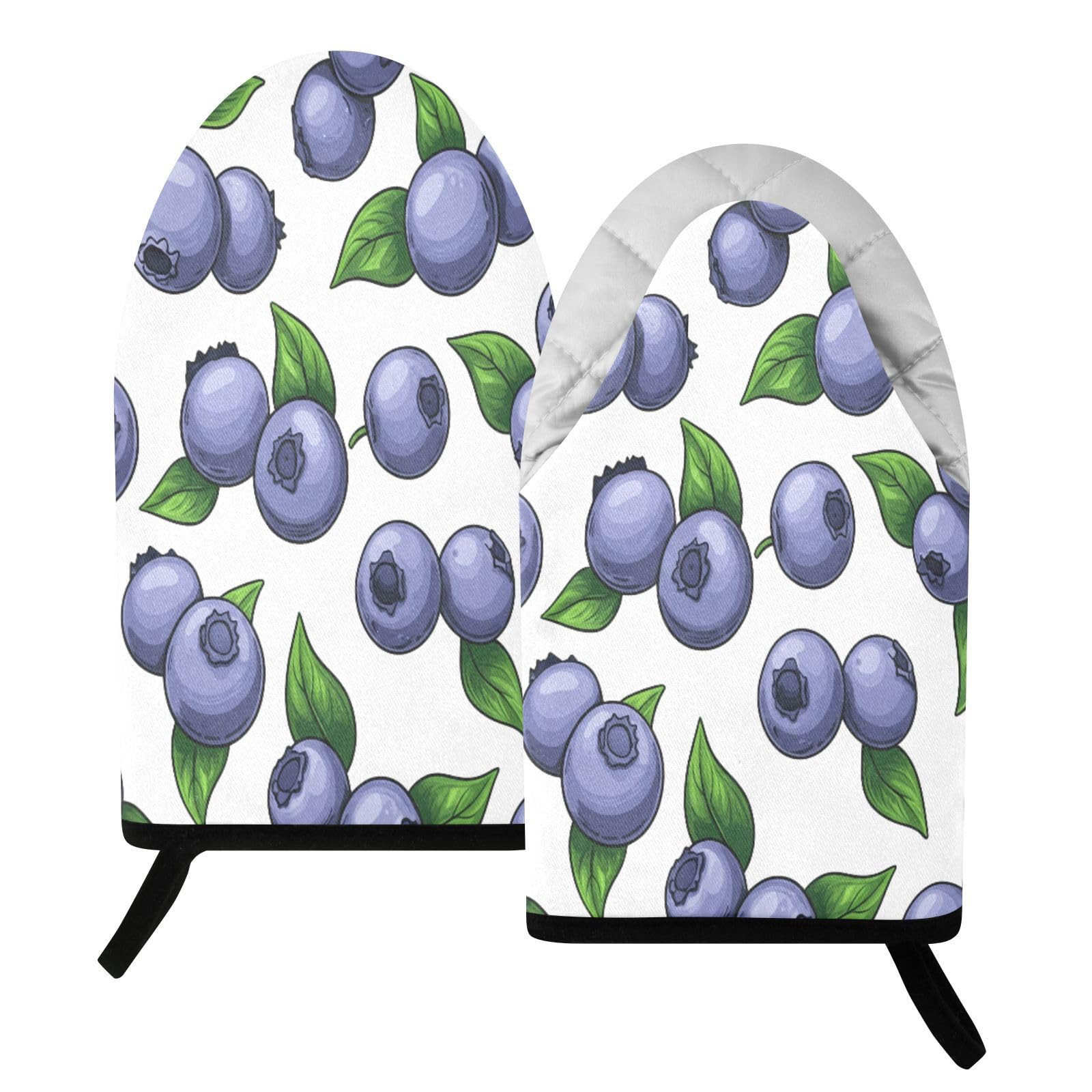 BURSTDDY Cartoon Blueberry Oven Mitt,Heat Resistant Kitchen Mitts for Cooking