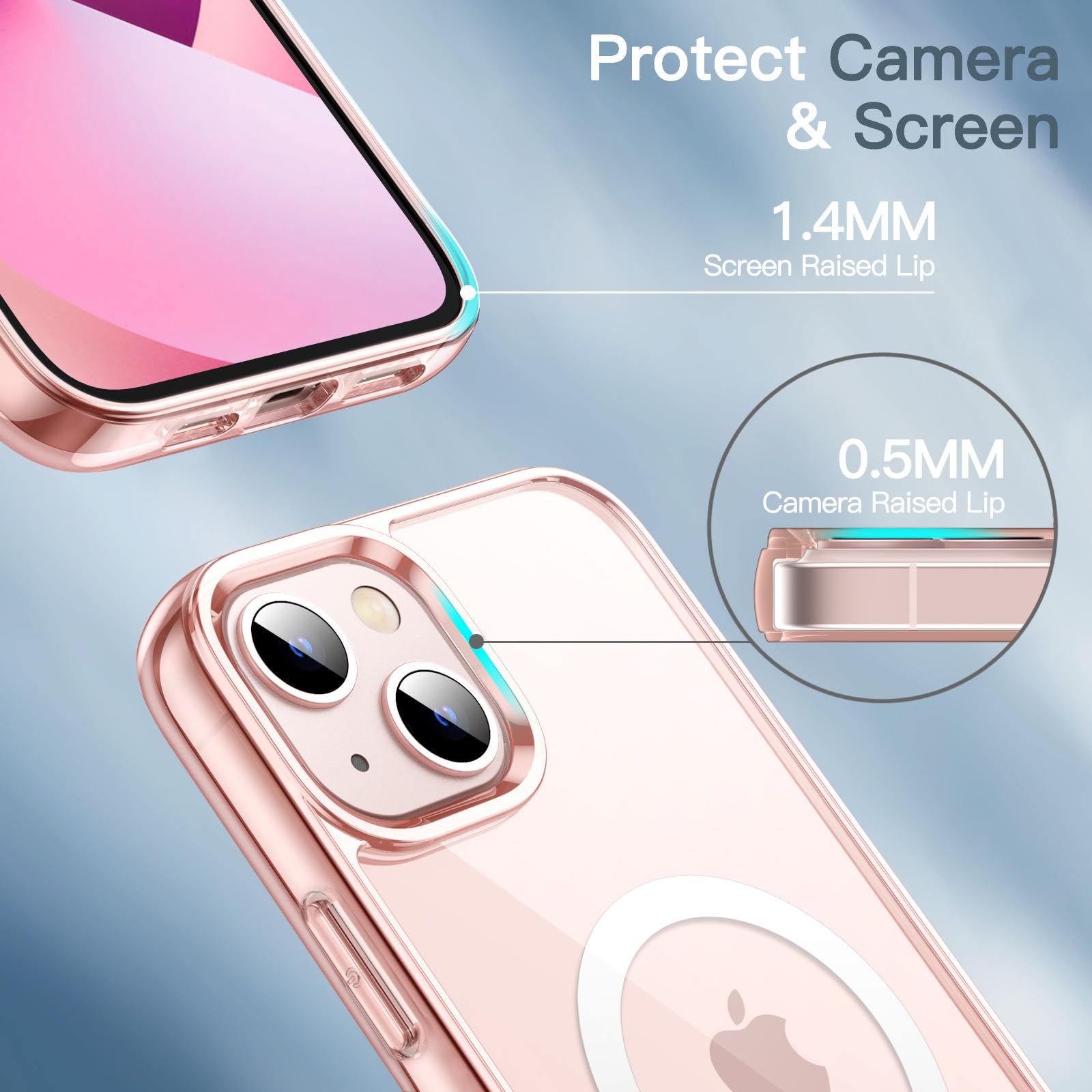 oakxco Custodia trasparente per iPhone 13 Mini, compatibile