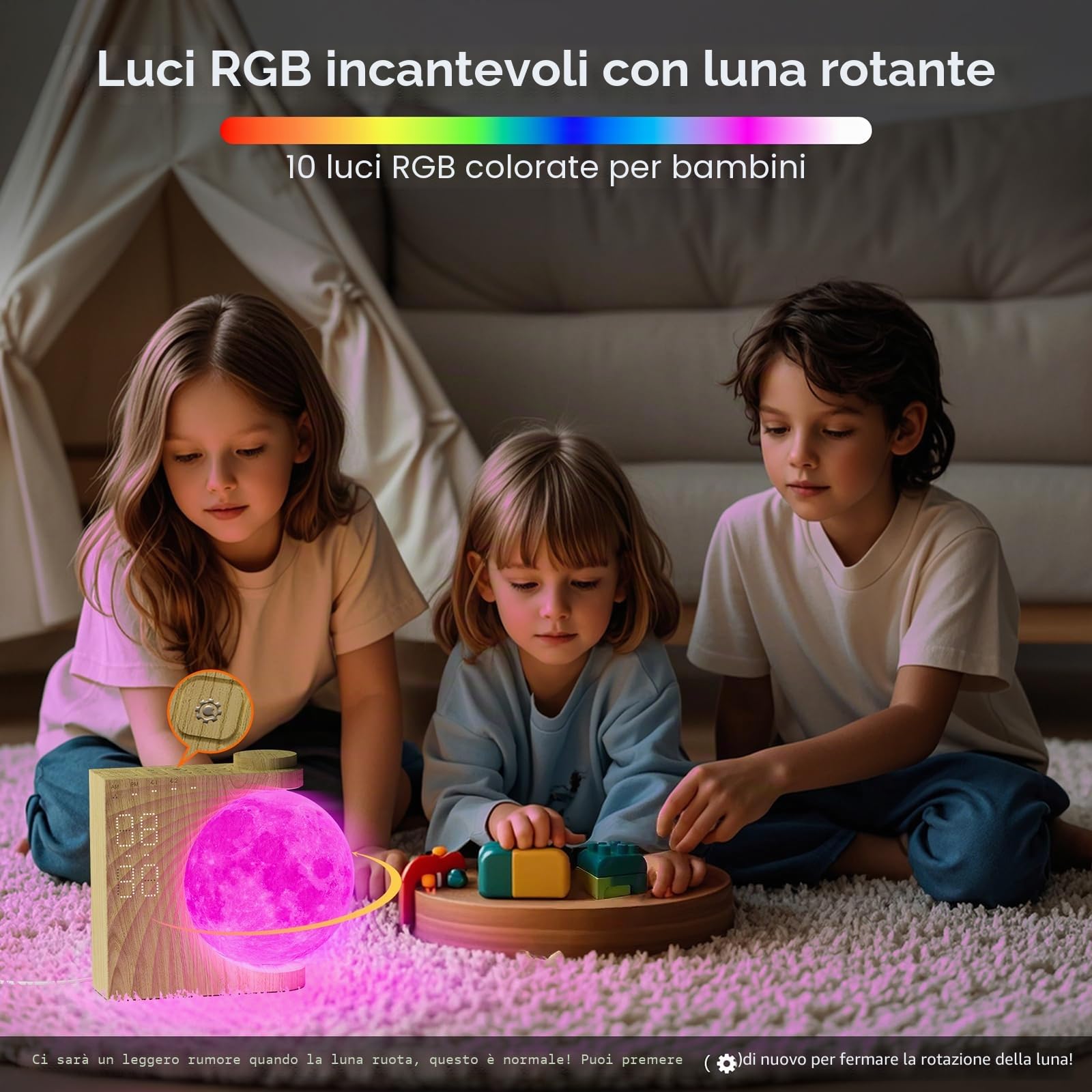 RETEYUNG Lampada Luna Rotante — immagine 11 di 16