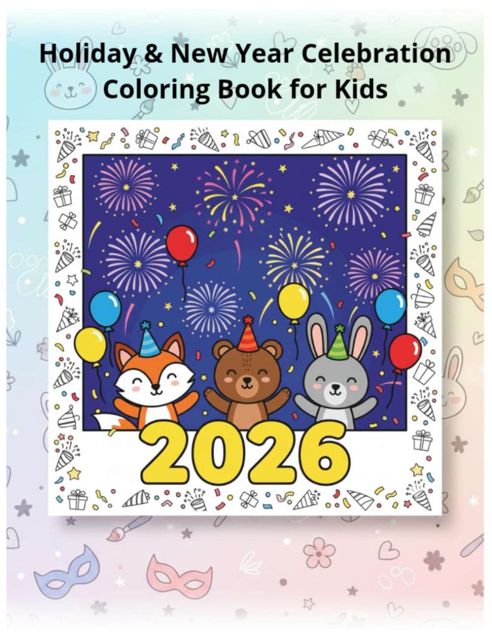 Holiday & New Year Celebration Coloring Book for Kids: Fun and Simple Festive Coloring Pages for Children Ages 3–8