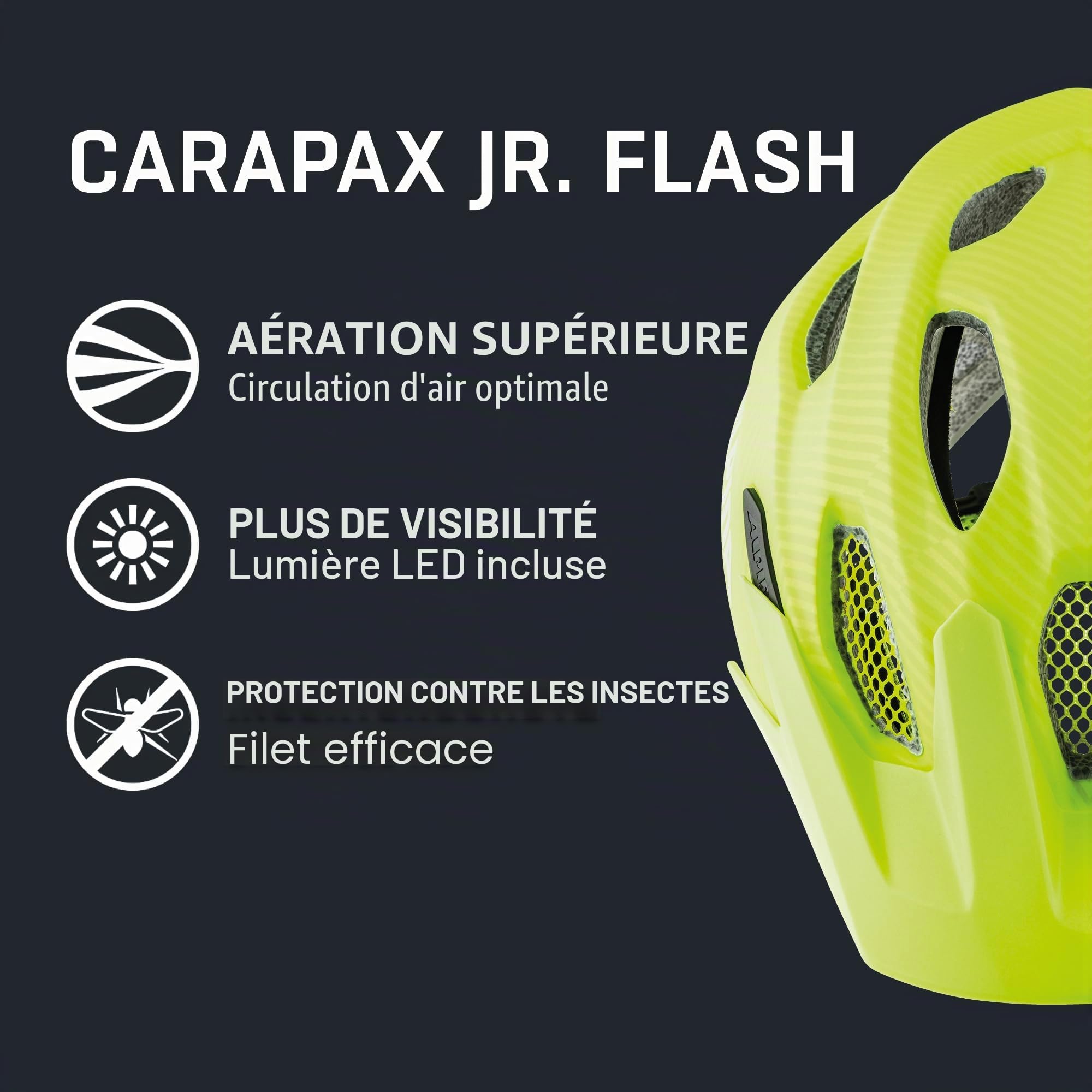 Alpina Carapax JR Flash Helm 2022 Black Neon/Yellow Matt
