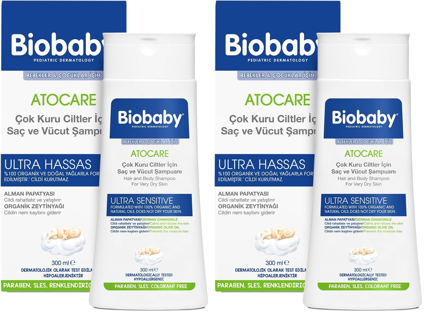 Biobaby Atopik Ciltler İçin Şampuan 300 Ml (2 paketi)