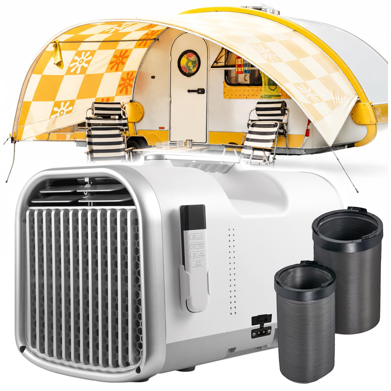 Eastnmythet Portable Compressor Air Conditioner for Camping & Tent, Adjustable Timer 1-12H and Remote Control, Cooling/Dehumidification/Fan/Sleep 4 Modes 5100BTU