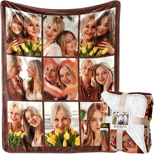 Miniatura 20 de Envía al Día Siguiente Manta Personalizada con Texto de Imagen Manta Personalizada de Arrecife Mantas de Collage de Fotos Regalos Personalizados