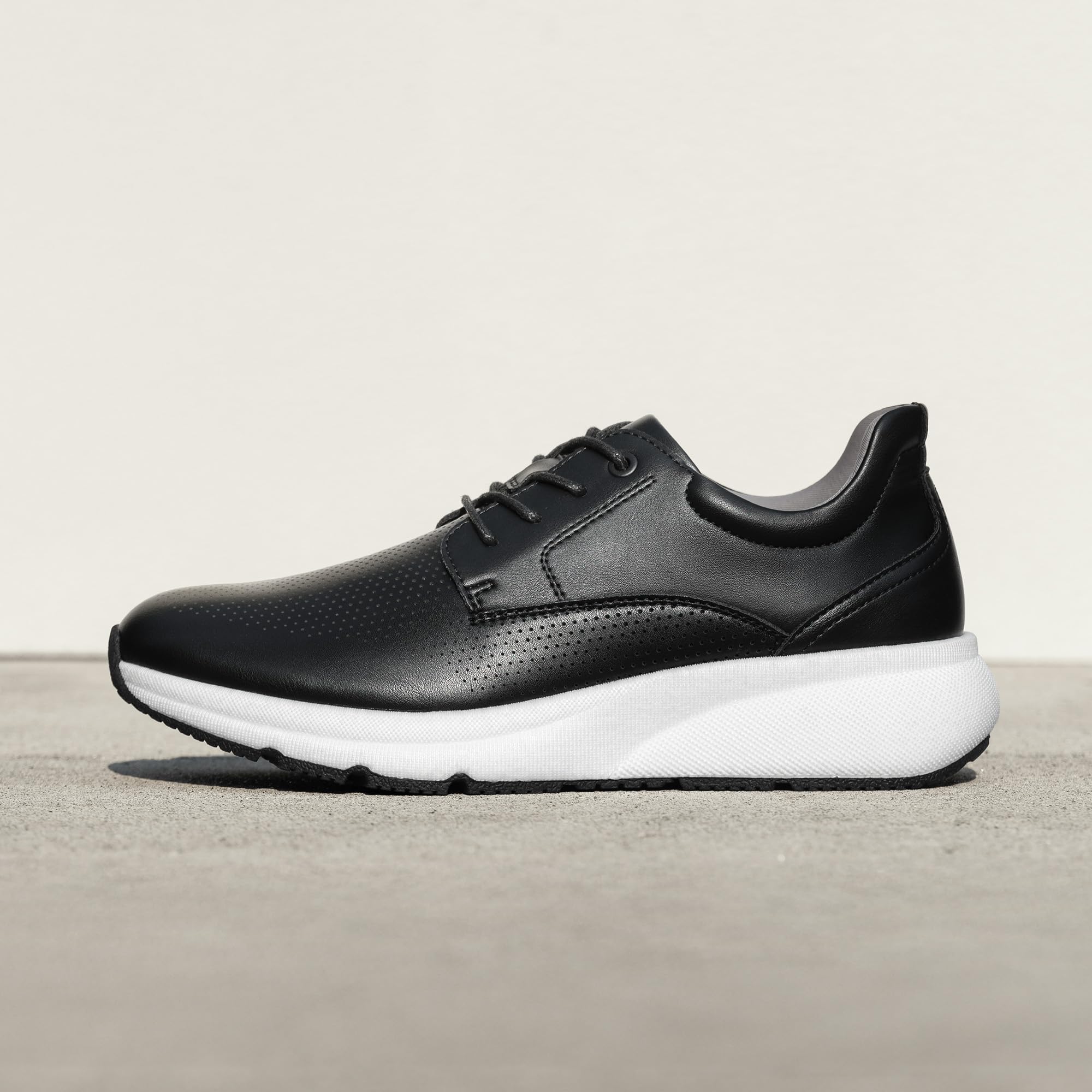 Bruno Marc MaxFlex - Tenis de vestir casuales Oxford con cordones para hombre, Negro -, 43 EU