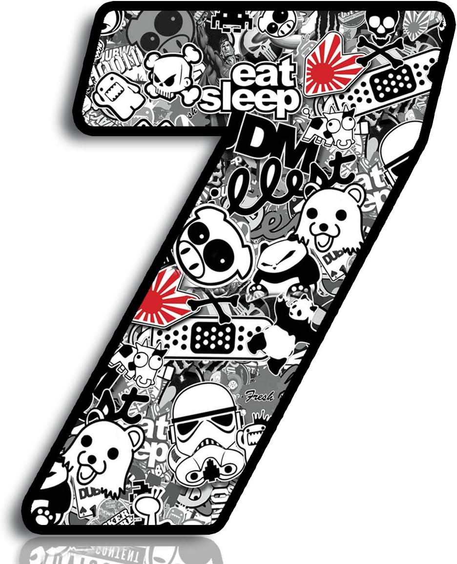 Racing Number № 7 Stickers Bomb Decal N 347