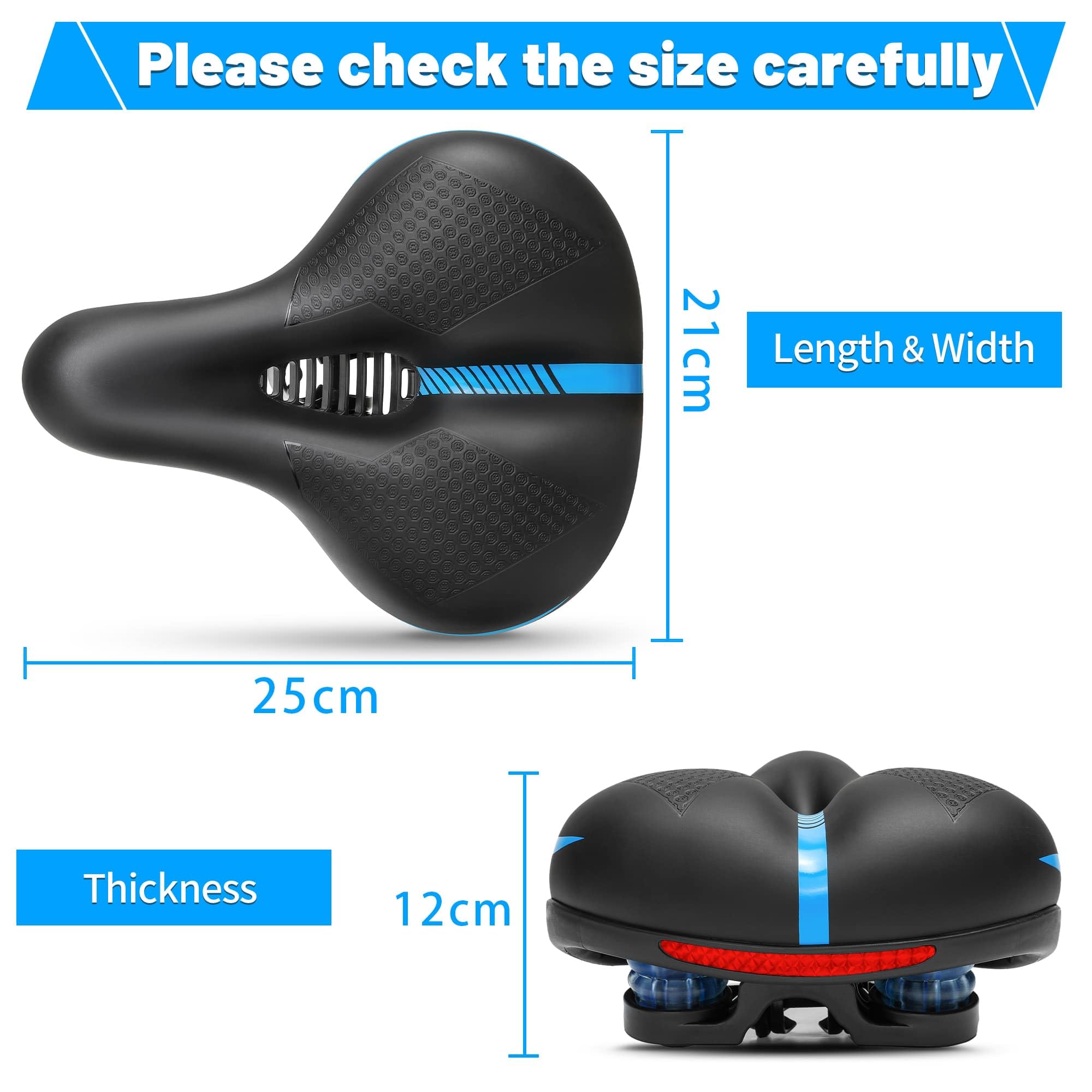 CDYWD Larga Sella Bici Comoda Uomo Donna, Sellino Bici Morbido Memory Foam 2.0, Antiprostata, Traspirante, Con Sospensione, Ergonomica Sedile Bici Per Biciclette Da Mtb, City Bike, Ebike, Cyclette