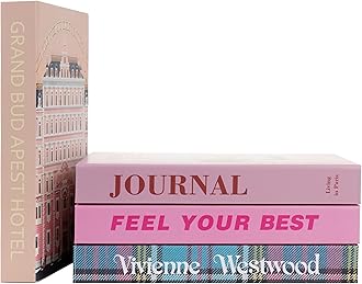 Velvet Medium | 4 PCS Faux Decorative Books for Home Decor | Not Real Books (Cardboard Boxes) | Coffee Table, Shelf Styling & Modern Aesthetic Accent Pieces for Living Room, Office