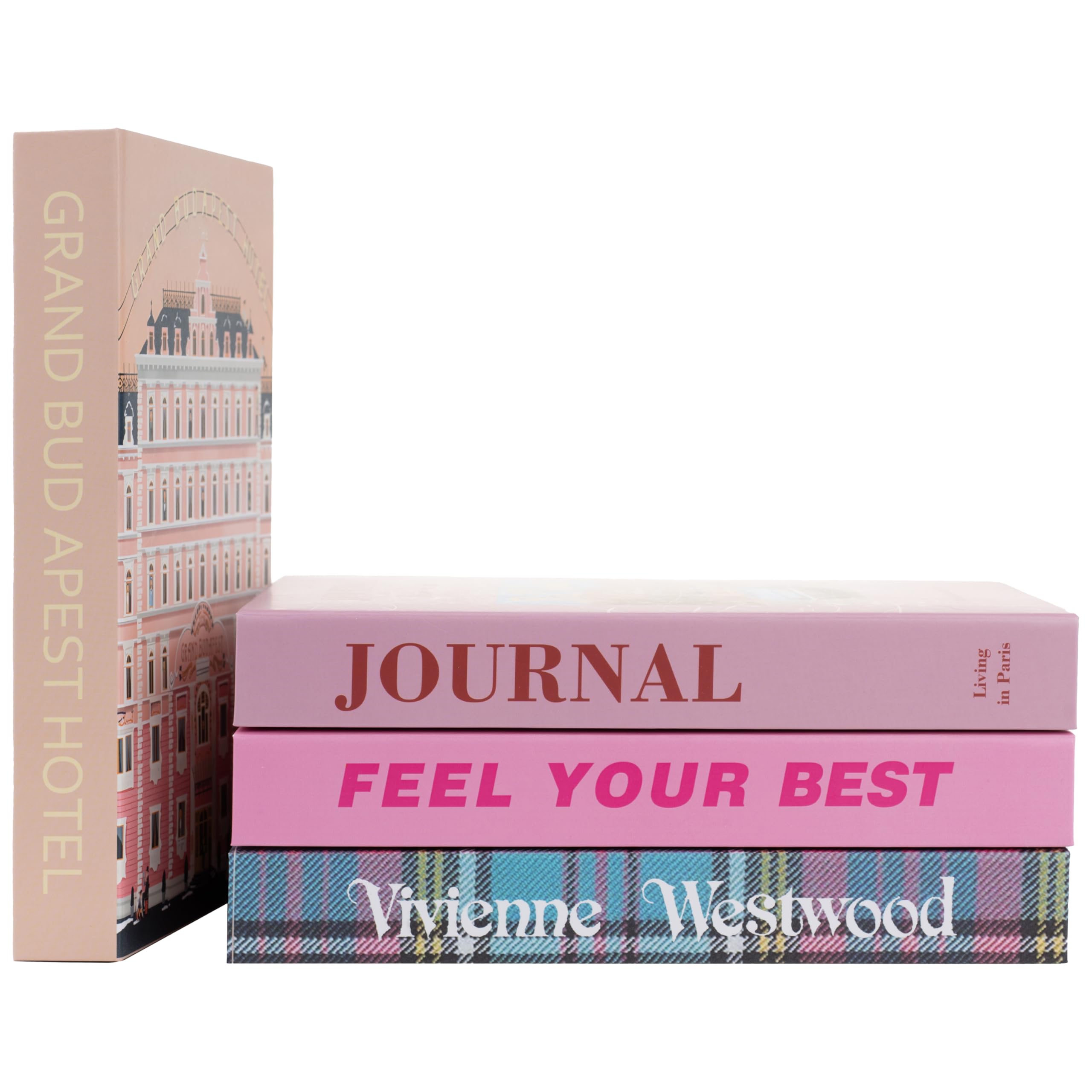 Decorative Faux Books | Home Decor | Coffee Table | Bookshelf | Aesthetic Book Set | Living Room | Preppy | Stylish | Modern Decor (Velvet_Medium, Medium)