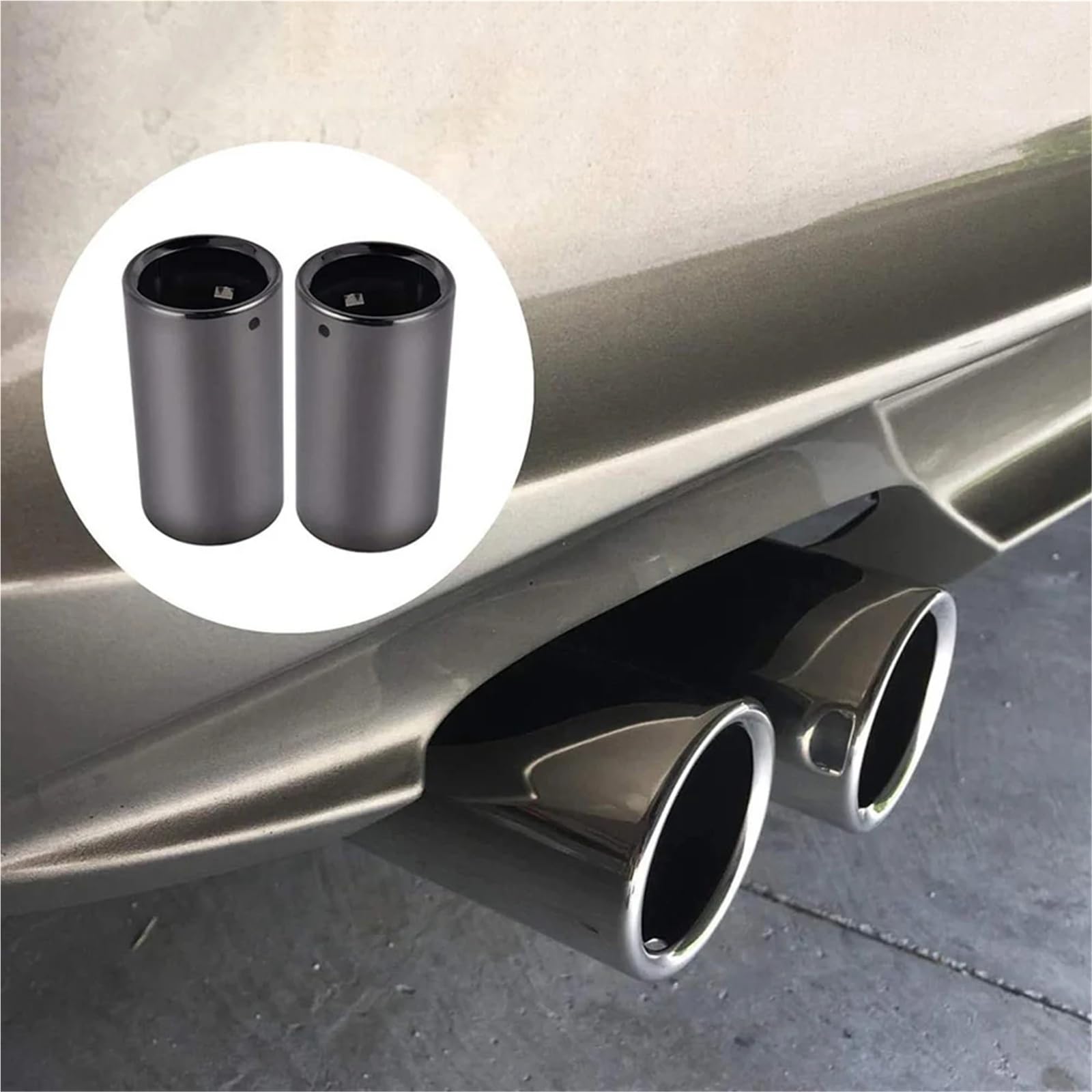 2 Szt. Końcówki Rury Wydechowej Samochodu Ze Stali Nierdzewnej Kompatybilne Z 325i 328i 2005-2012 Nowy 320li 520 525li 528li Akcesoria(Black)