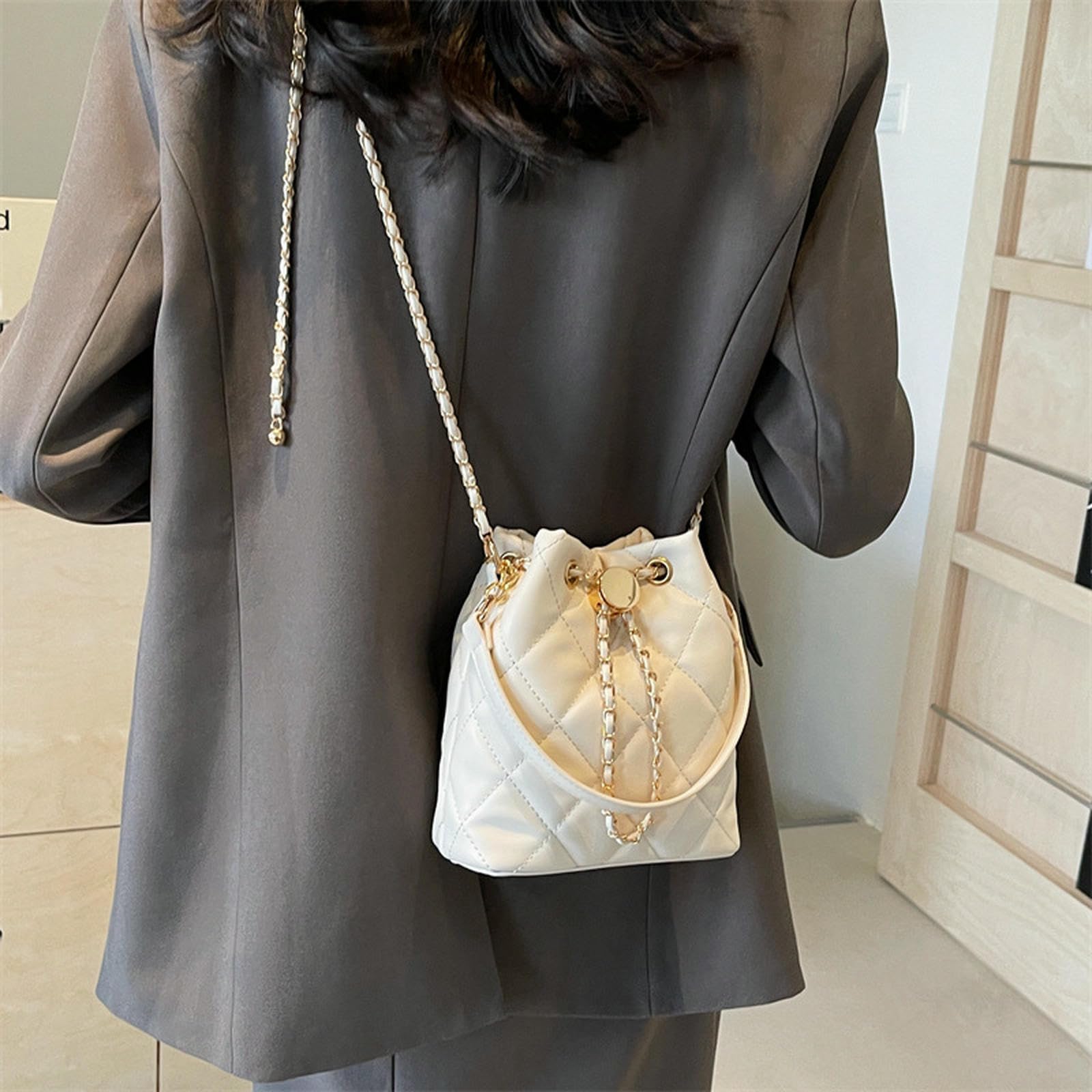 Torebki damskie z wiaderkiem, małe kieszenie, lekka, skórzana torba crossbody, regulowany pasek na ramię