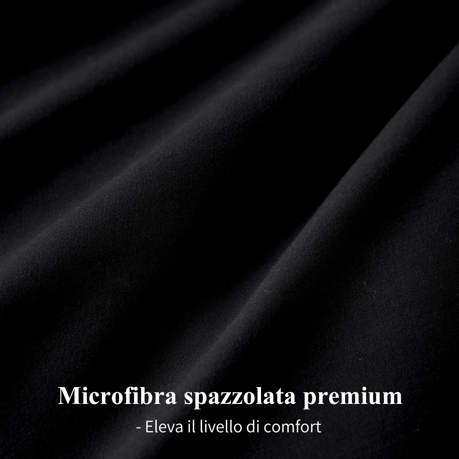 Aisbo Set Copripiumino Matrimoniale 240x220 - Completo Parure Copripiumino Matrimoniale Bicolore 220x240 e 2 Federe 50x80 in Microfibra 3 pezzi Double Face, Nero e Grigio