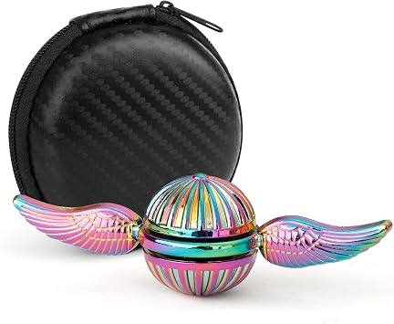 Hand Fidget Spinner Toy for Kids Adults, Rainbow Metal Sensory Ball Orb Toy for Boys Gilrs, Gift for Anxiety Stress Relief, Quiet Desk Toys Decoration for School Home Office