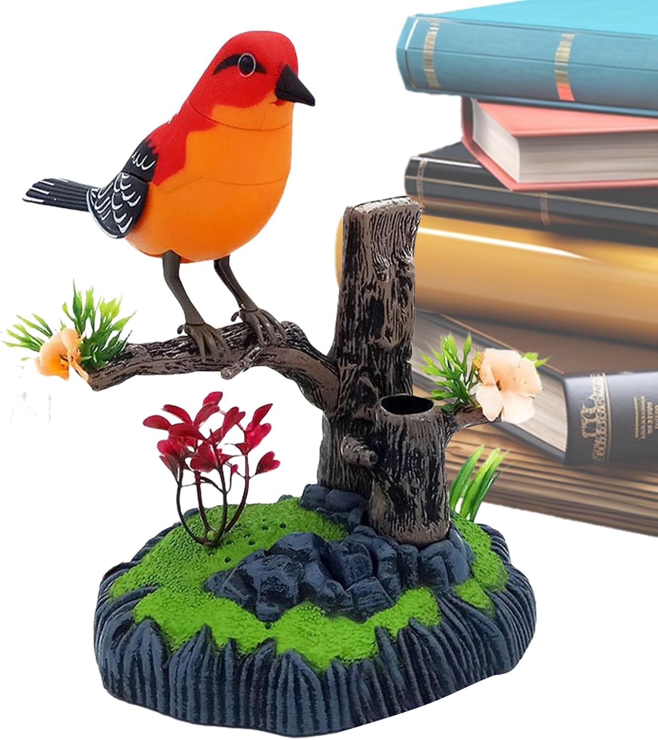 Simulation Electronic Bird, Cute Chirp Pen Holder, Realistic Decorative Bird with Interactive Sounds, Desk Accessory, Fun Gadget with Sturdy Design, for Kids and Adults Bedroom