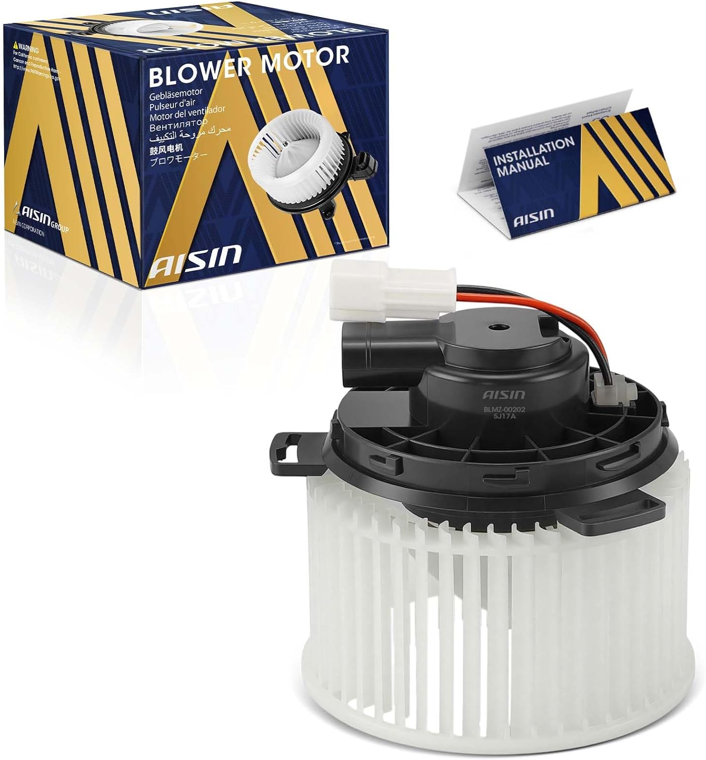 AISIN AFTERMARKET BLMZ-00202 HVAC Blower Motor with Wheel Assembly - Compatible with Mazda 3 2010-2013