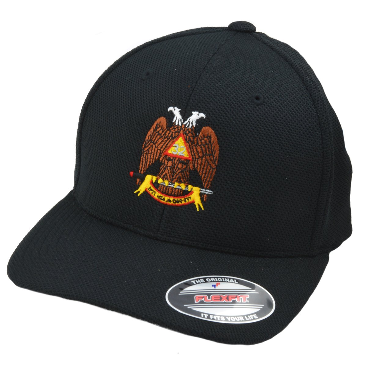 32nd Degree Embroidered Masonic Flexfit Adult Cool & Dry Piqué Mesh Hat