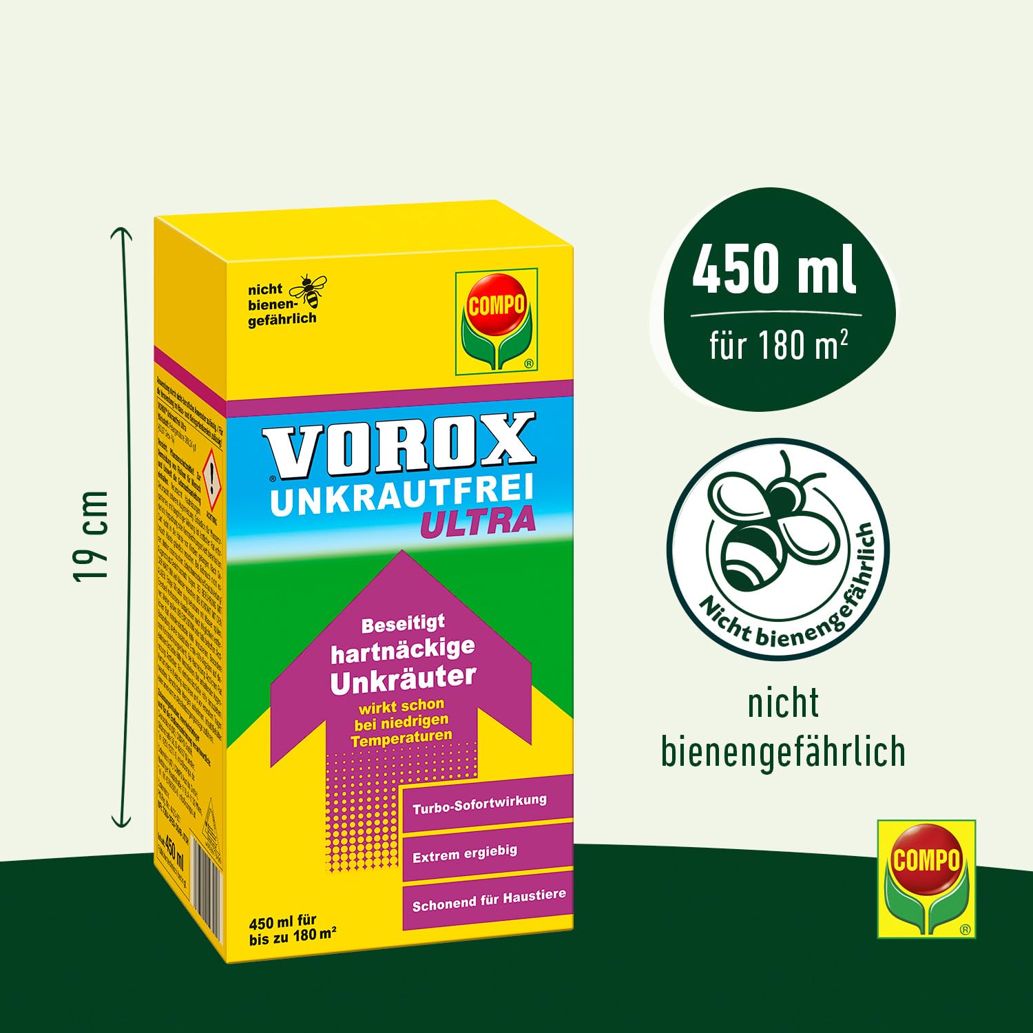 VOROX Unkrautfrei Ultra 450 ml - Hochwirksamer Unkrautvernichter mit Sofortwirkung, Sichtbarkeit ab 60 min - sicher für Umwelt und Haustiere
