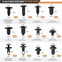 Vista 5 de GOOACC 238 herramientas de eliminación de molduras, juego de clips de retención de parachoques de pasador de empuje, herramienta de extracción