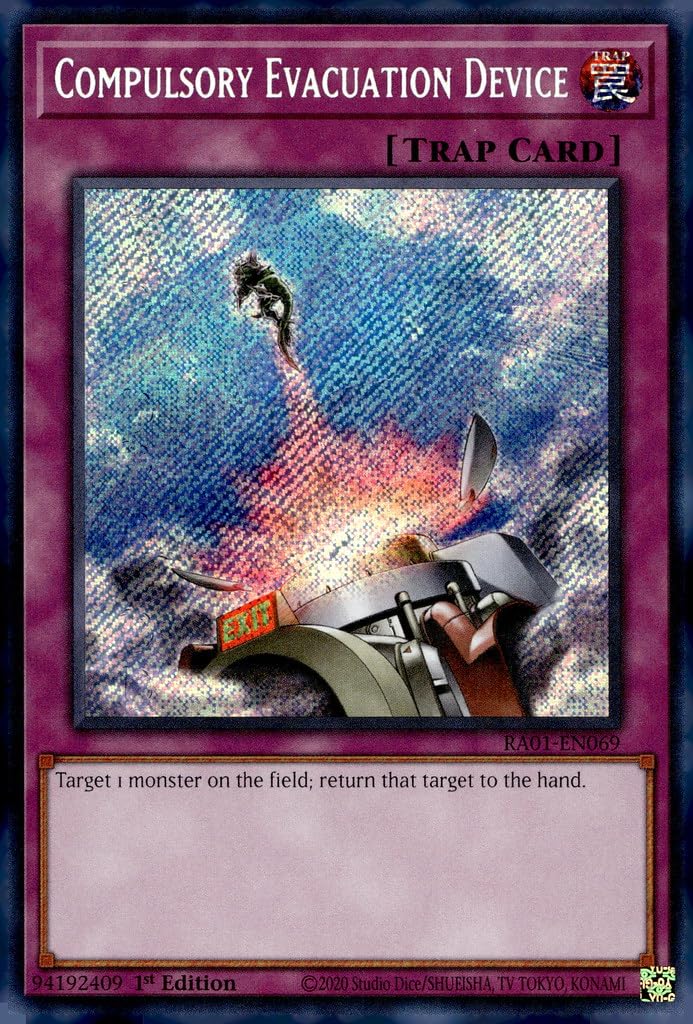 Yugioh Compulsory Evacuation Device Secret Rare RA01-EN069 25th