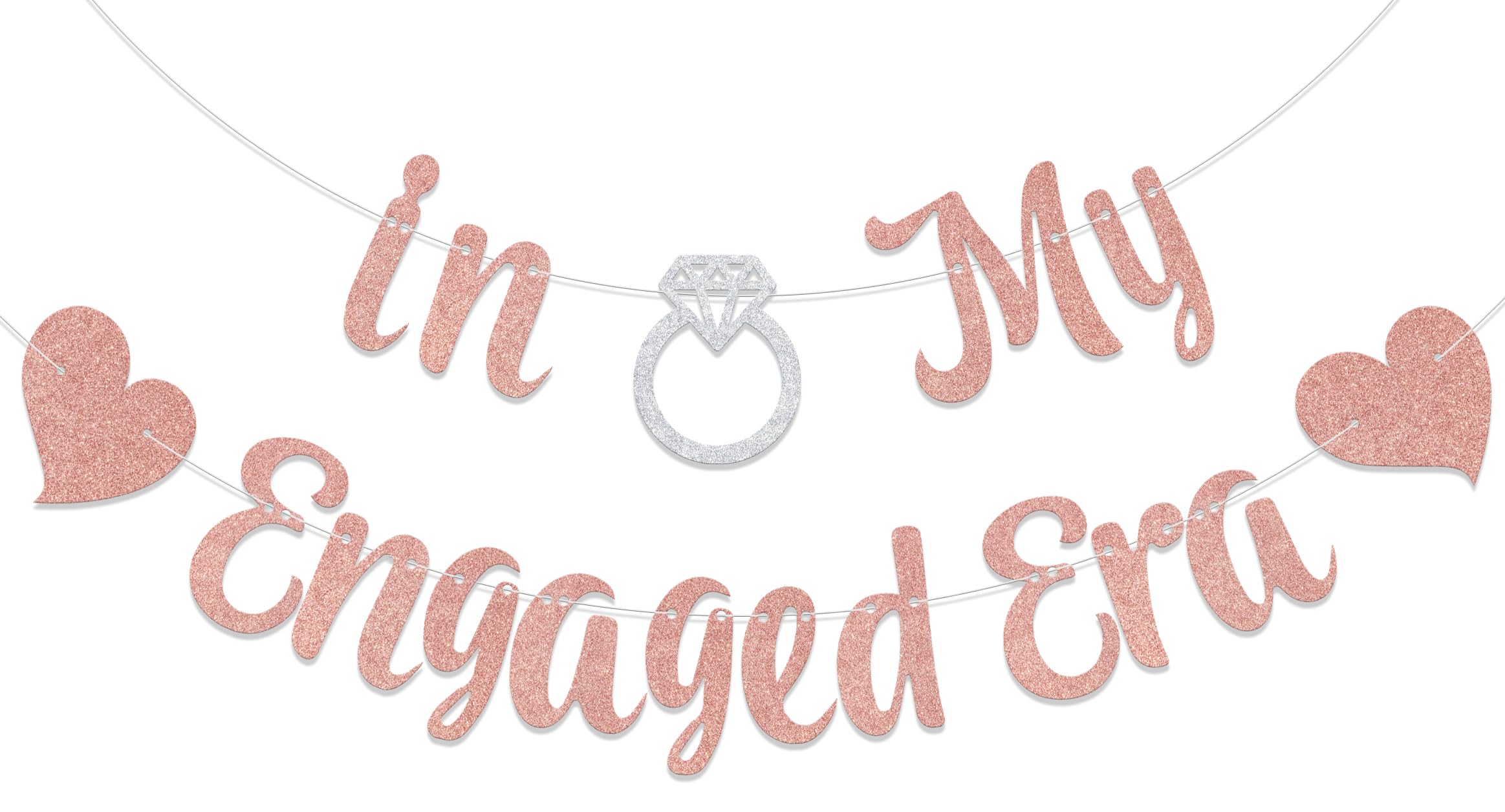 in My Engaged Era Banner,Miss to Mrs Just Engaged,Bachelorette Wedding Bridal Shower Party Decor, Happy Engagement Party Decor Supplies Rose Gold