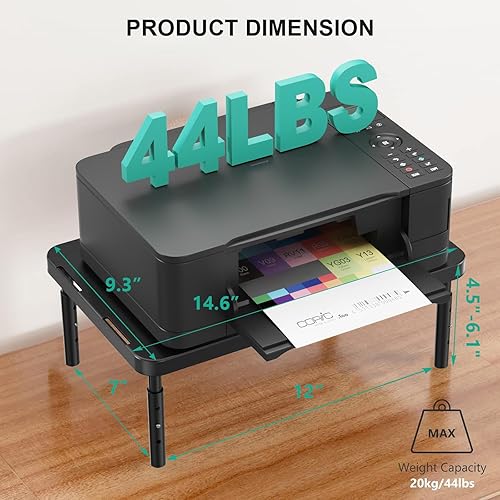 Miniatura 4 de WALI Soporte para monitor de computadora para escritorio, elevador ajustable para laptop, soporte para monitor de escritorio debajo de