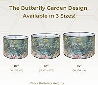 Vista 4 de Royal Designs, Inc. Sombra decorativa de tambor hecha a mano, hecha en Estados Unidos, 10 pulgadas, HBC-8073-10-2, jardín de mariposas - 2