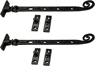 Akatva Premium Iron Casement Stay Pack of 2 Pieces - Black Powder Coated Casement Stay Window Hardware – Window Stay for Casement Windows - Black Antique Window Stay - Cast Iron Black Window Stay