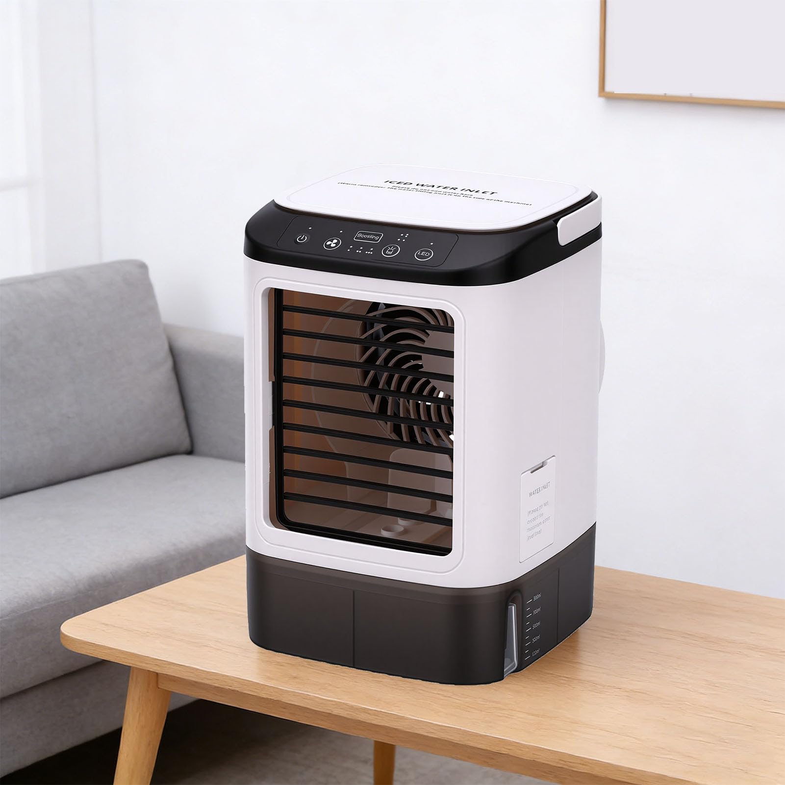 Luocute Przenośny Klimatyzator Wentylator, 3 Prędkości 2 Tryby Mgły, 900ml