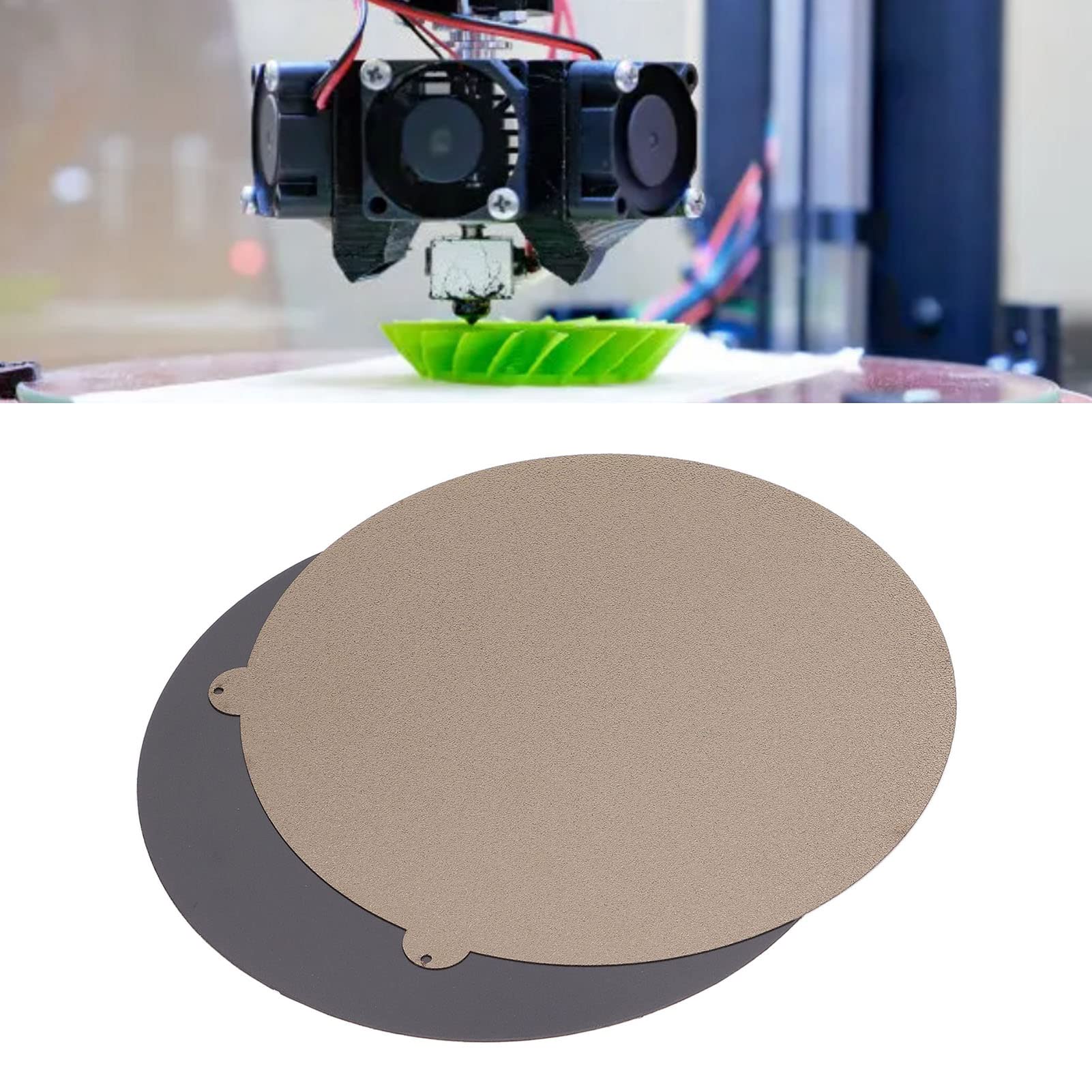 Runde Magnetische Bettplatte für 3D Drucker, Doppelseitige Flexible PEI-Stahlplatte 270mm, Starke Haftung Federstahl Oberfläche, Beständige Magnetische Druckbettplatte mit Hoher Präzision