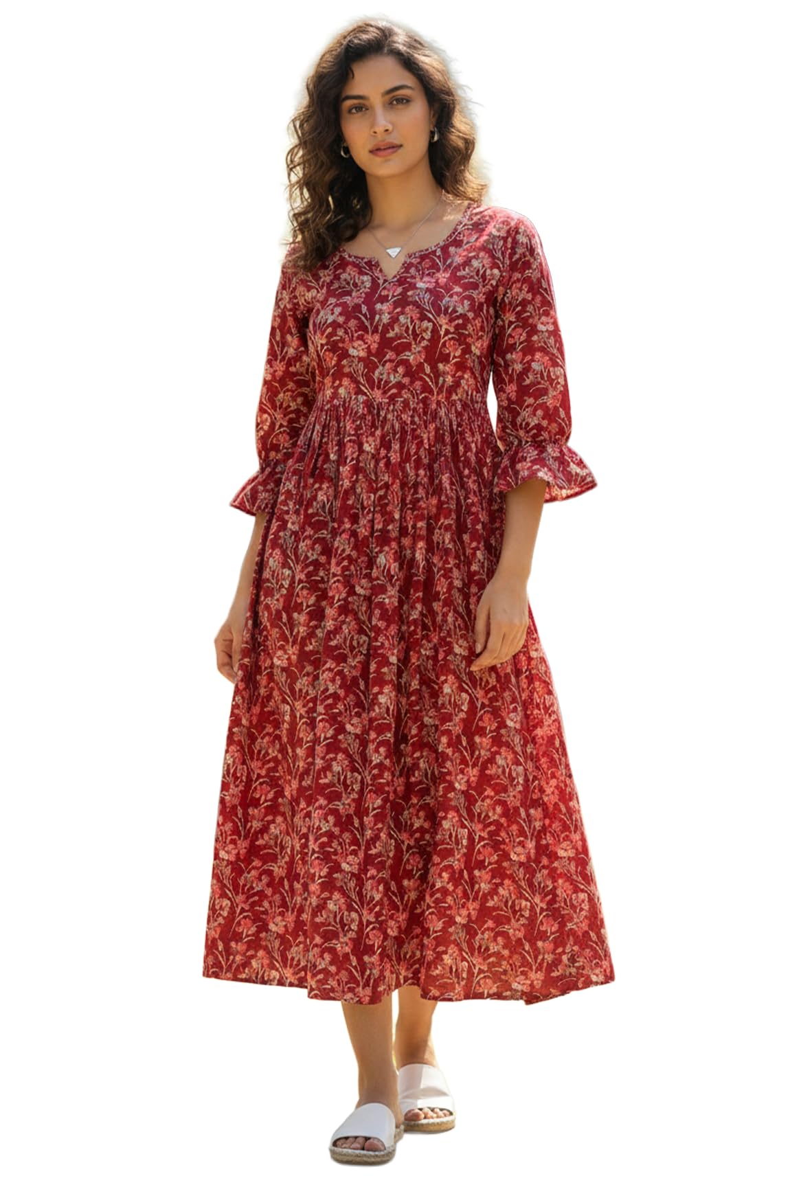 rajnandini Women's Pure Cotton Jaipuri Printed Western Dress (JOPLJPR2013SS26-P_Pink_P)-picture-34