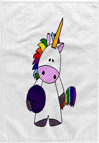 3dRose Toalla, Fresco Divertido Lindo Unicornio Blanco Bowling Dibujos