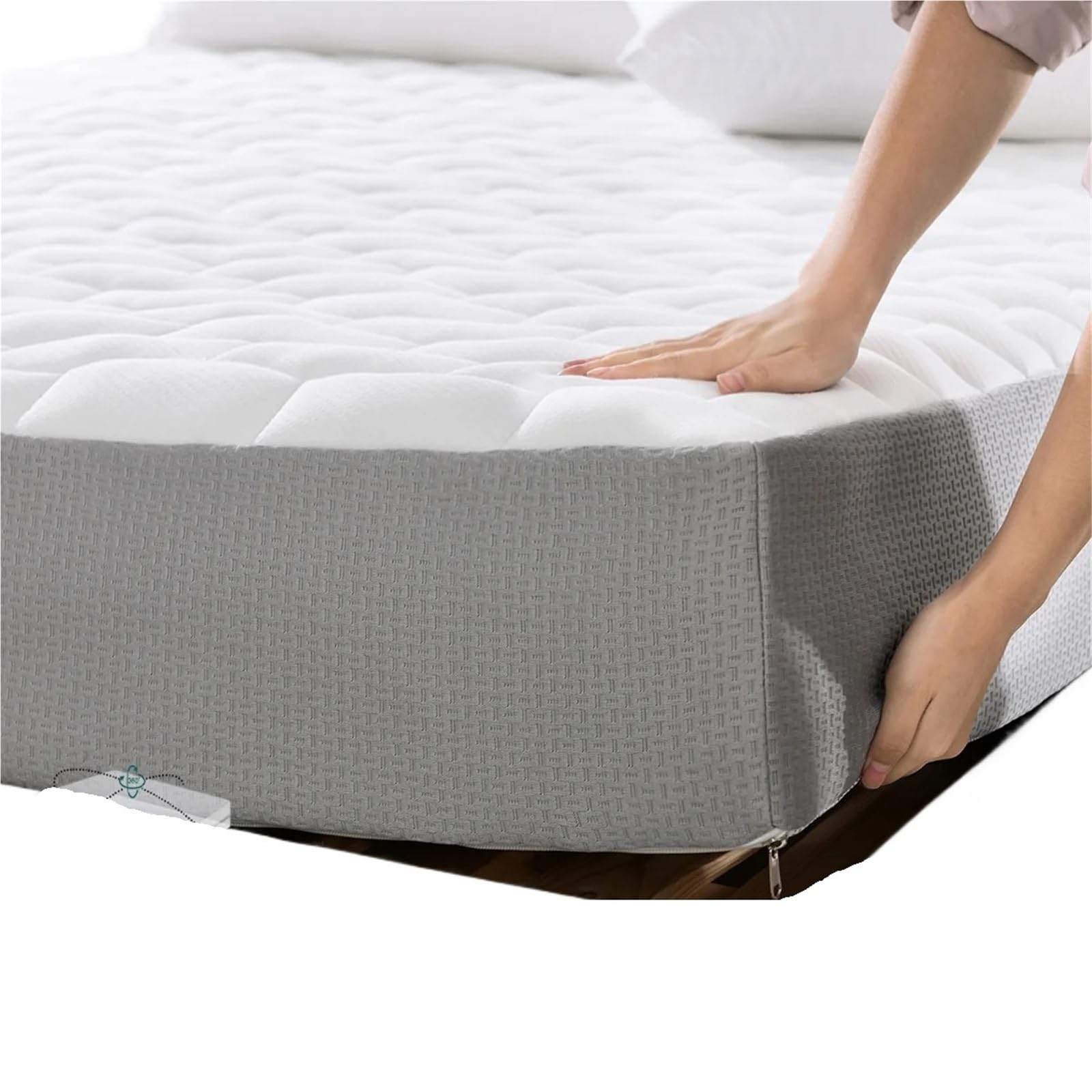 Zipped Mattress Protector Mattress Protector Zippered 360 Degrees, Waterproof Cover, Heavy Duty Noiseless Encasement(King)