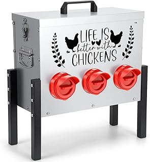 TGEYD Chicken Feeder with No-Waste Ports