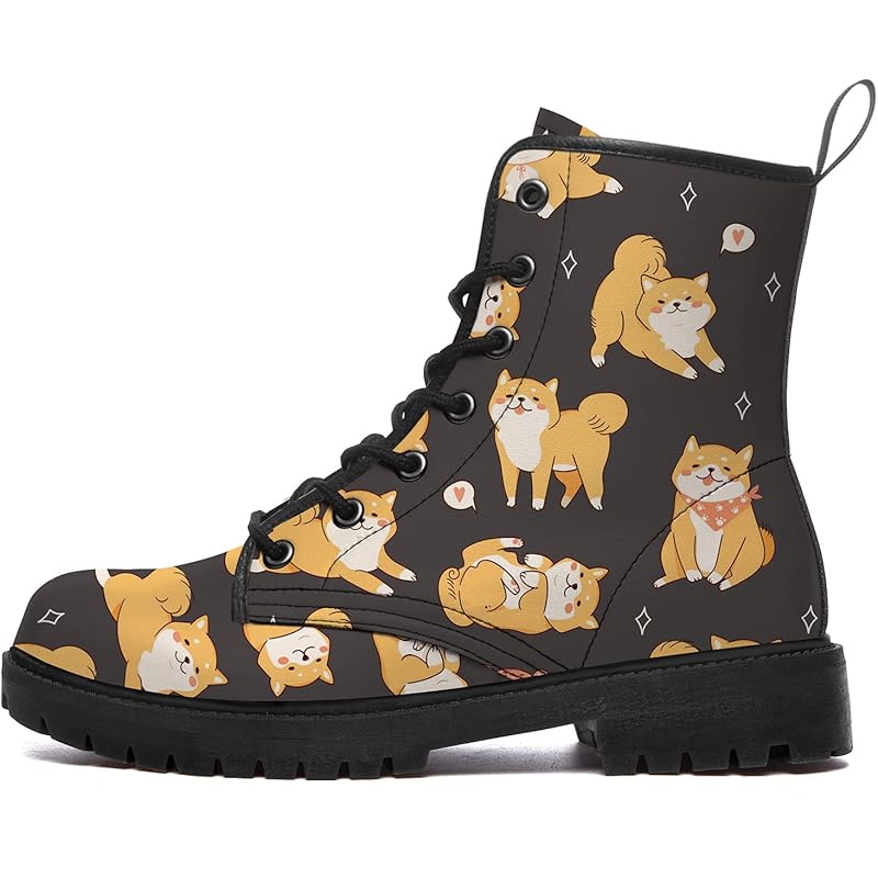 Shiba Inu Dog Boots Womens Mens Combat Boots Waterproof Ankle Booties Work Boots Classic Boots