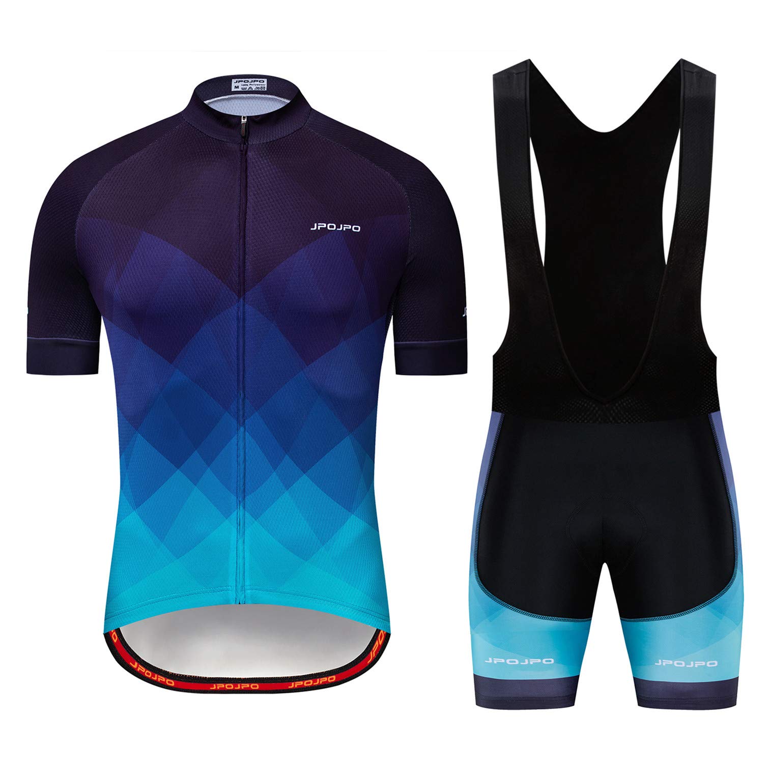 Cycling Jersey Bib Shorts Set Men Bike Top Suit Full Zipper Cycle Shirt Road Bicycle Riding Racing MTB Mountain Clothing Purple M