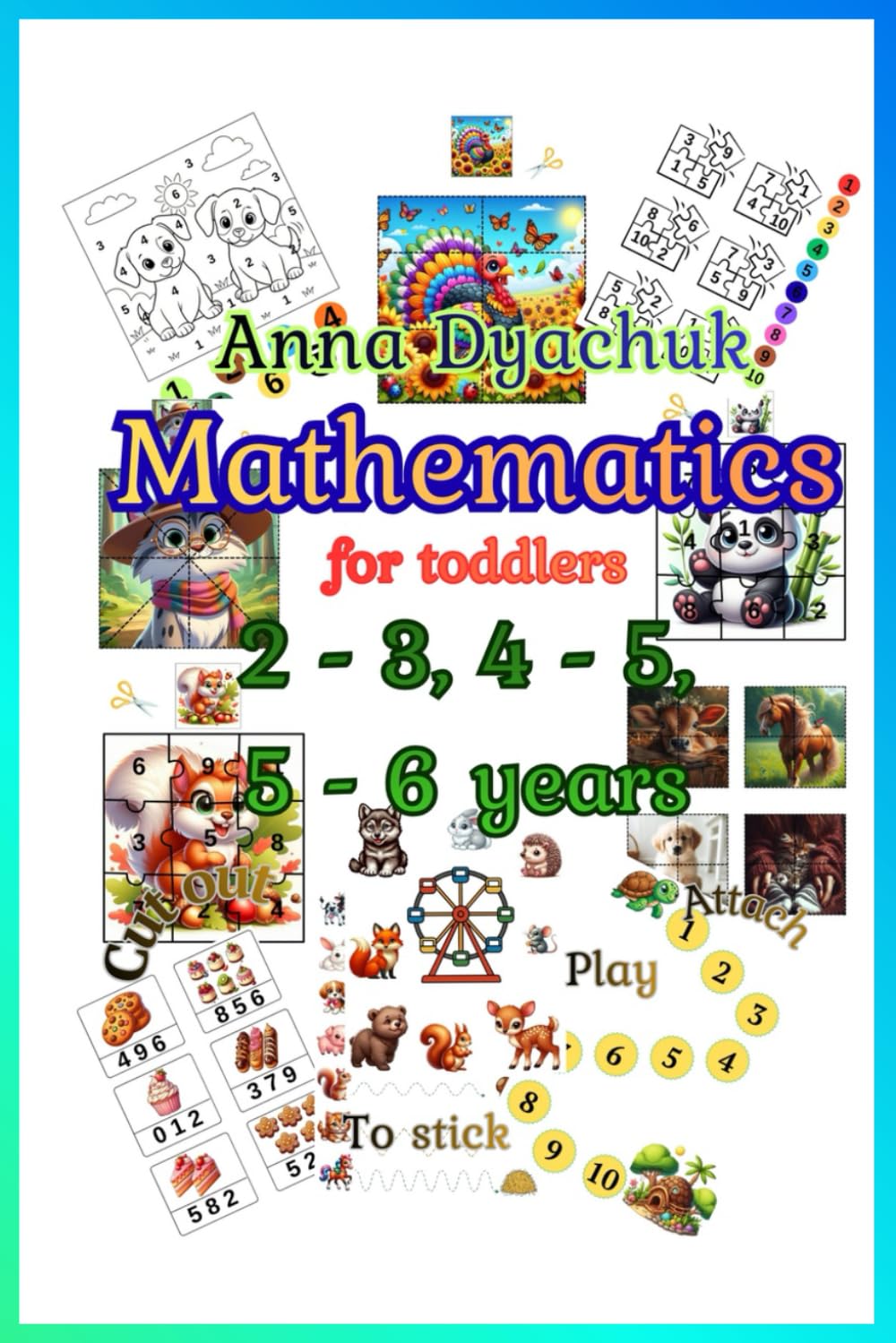 Mathematics. For toddlers. 2 - 3, 4 - 5, 5 - 6 years. Large workbook.