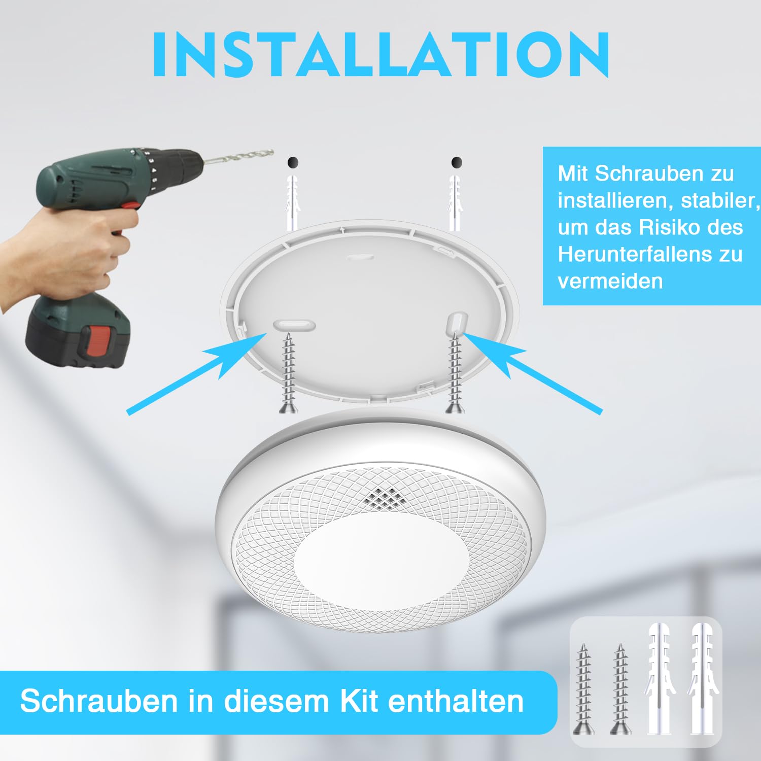 Safeliveo Rauchmelder WLAN 10 Jahre Batterie mit App Benachrichtigung, Stummschaltung und Selbsttest Funktion ，Entspricht DIN EN 14604(Kompatibel mit Tuya/Smart Life APP)-5 Stück