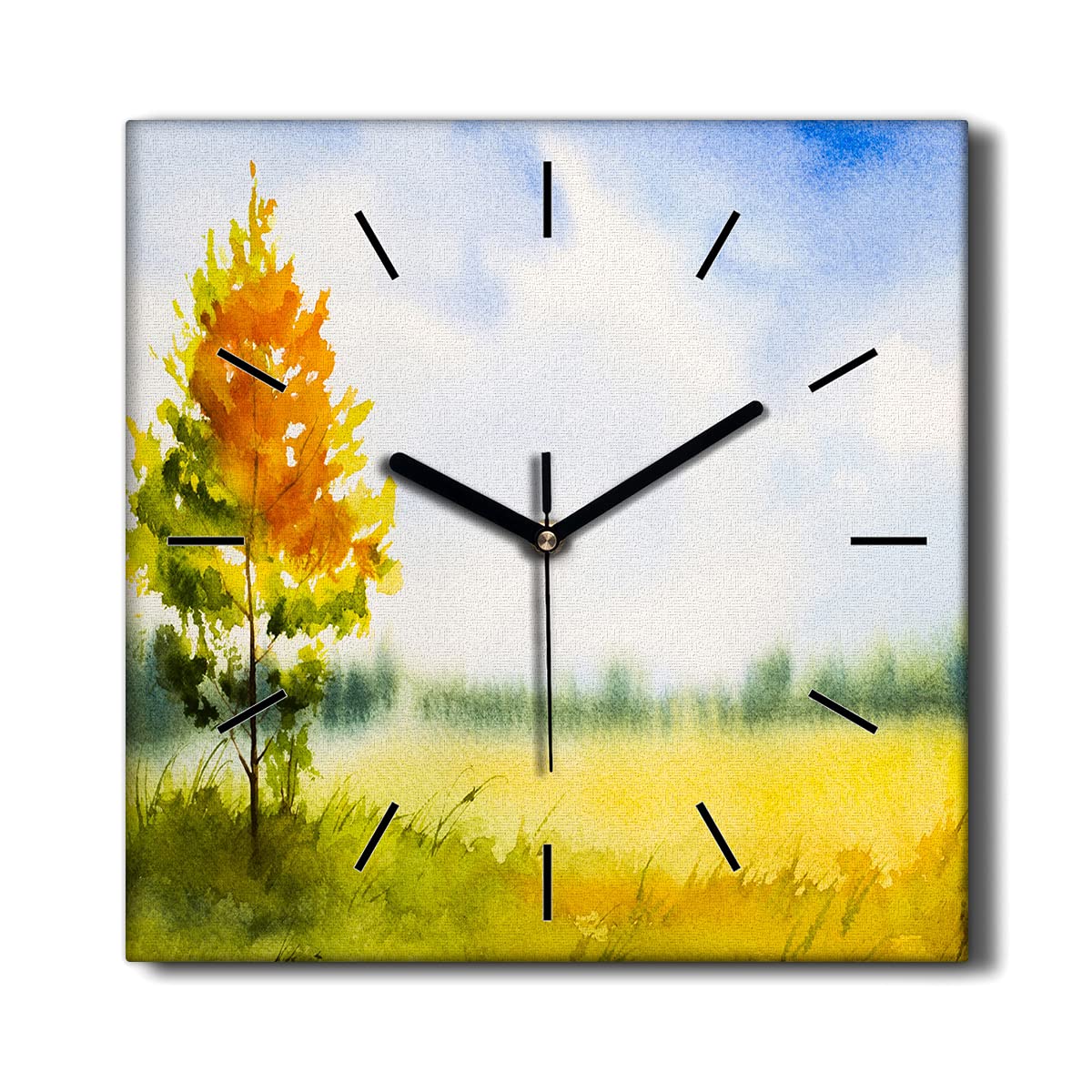 Horloge sur Toile Arbre Ciel 30x30cm pour créer un salon zen et design